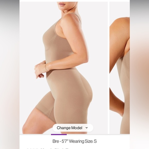 Yitty/Fabletics Nearly Naked Shaping Mid Thigh Bodysuit M/L - Picture 3 of 8